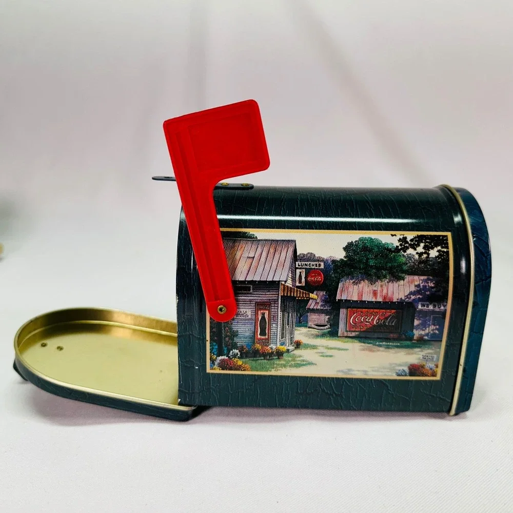 Vintage 1999 Coca-Cola Mailbox Collectors‎ Tin Giftco Blue General Store
